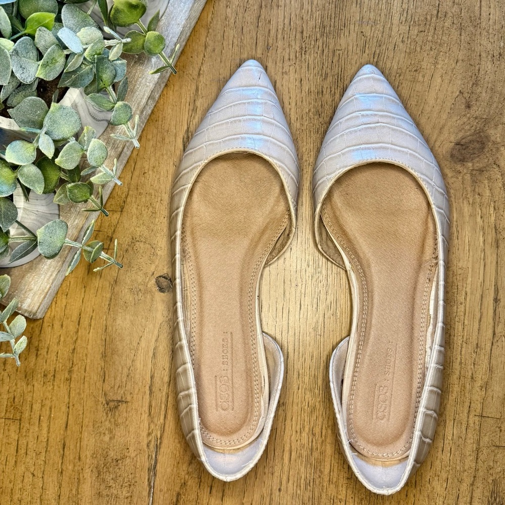 ASOS Snake Skin Style Flats Size 8